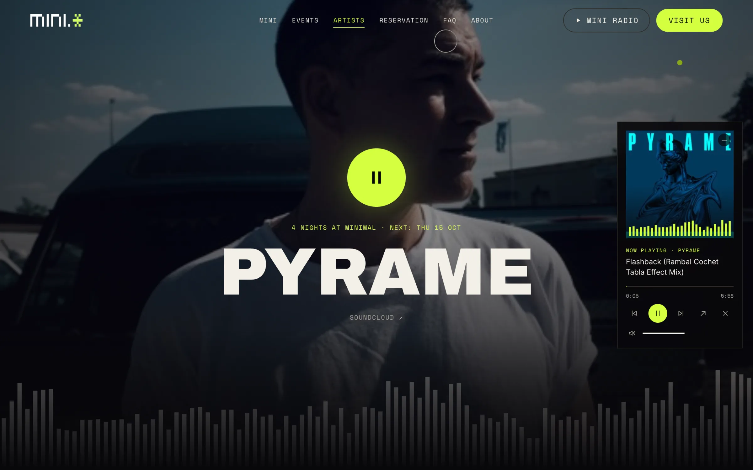 DJ page with built-in player