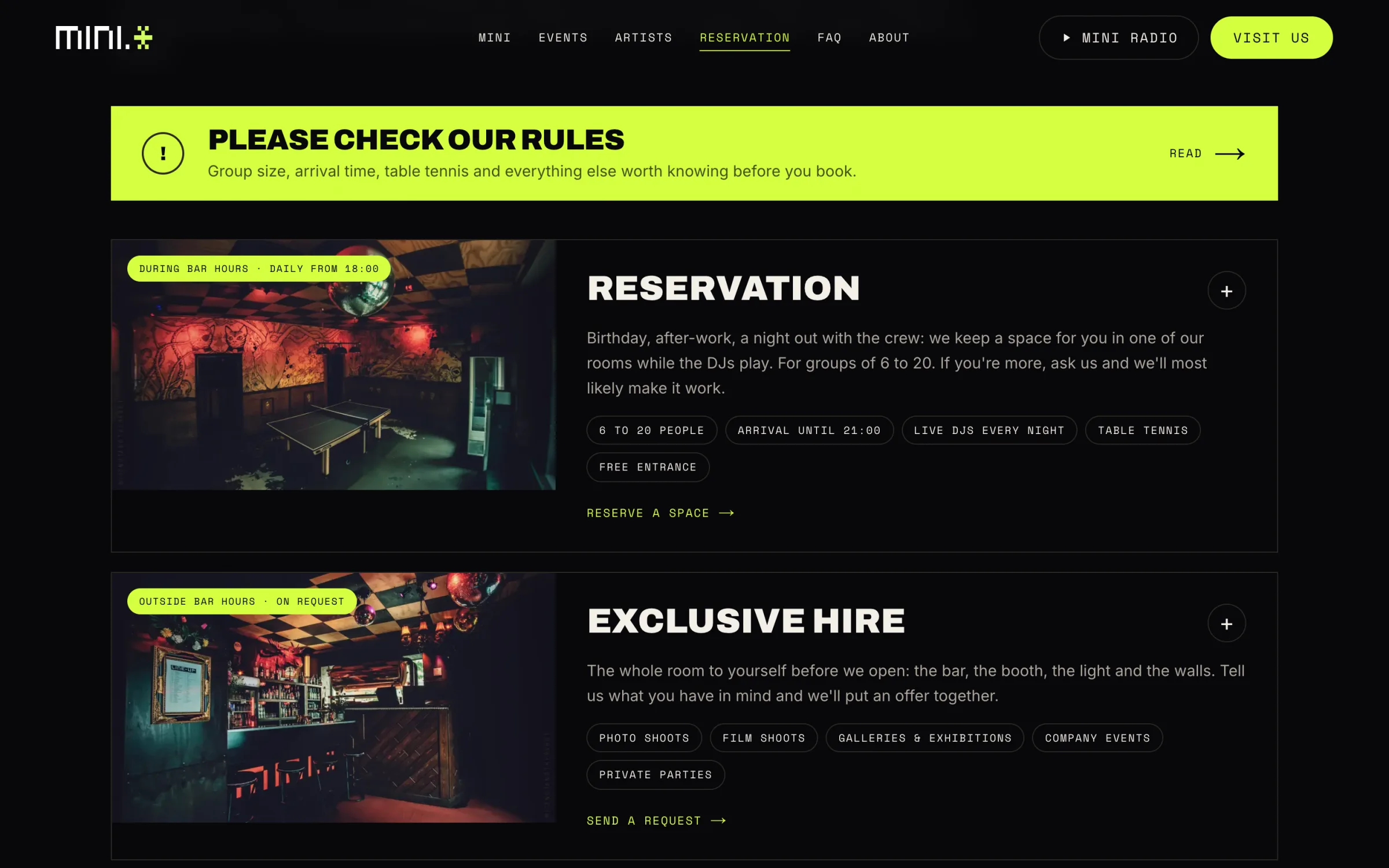 Reservations: requests land in the tool